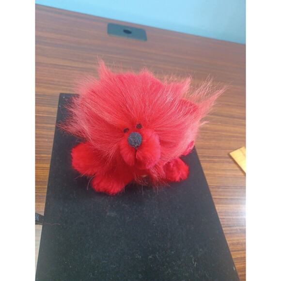 Vintage Acme Red Plush Lion Bear Fuzzy Approx. 5 Inch - Picture 2 of 8